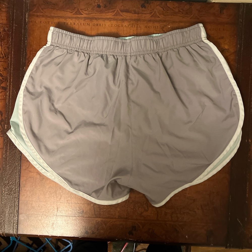 Nike Women's Athletic Shorts in Gray and Mint - Picture 2 of 3